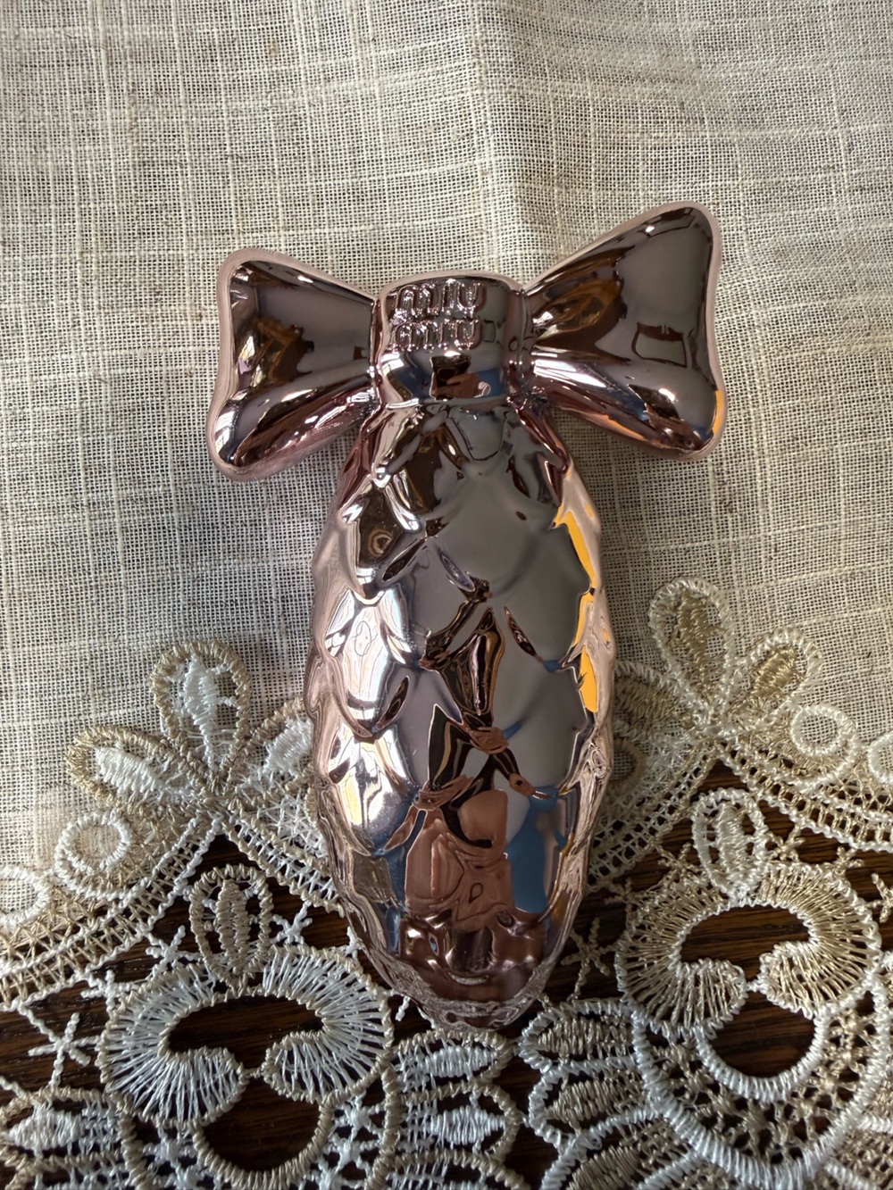 Rose Gold Miu Miu Pinecone Bow Decorative Ornament